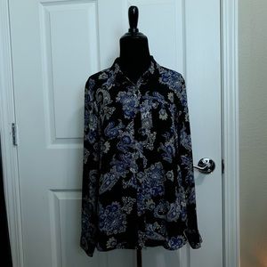 WHBM Long Sleeve Paisley sz 10